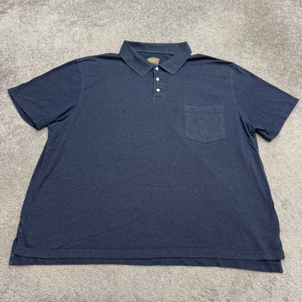 The Foundry Supply Co Polo Shirt Mens 4XL Navy Blue Short Sleeve Pocket Casual